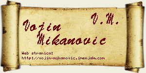Vojin Mikanović vizit kartica